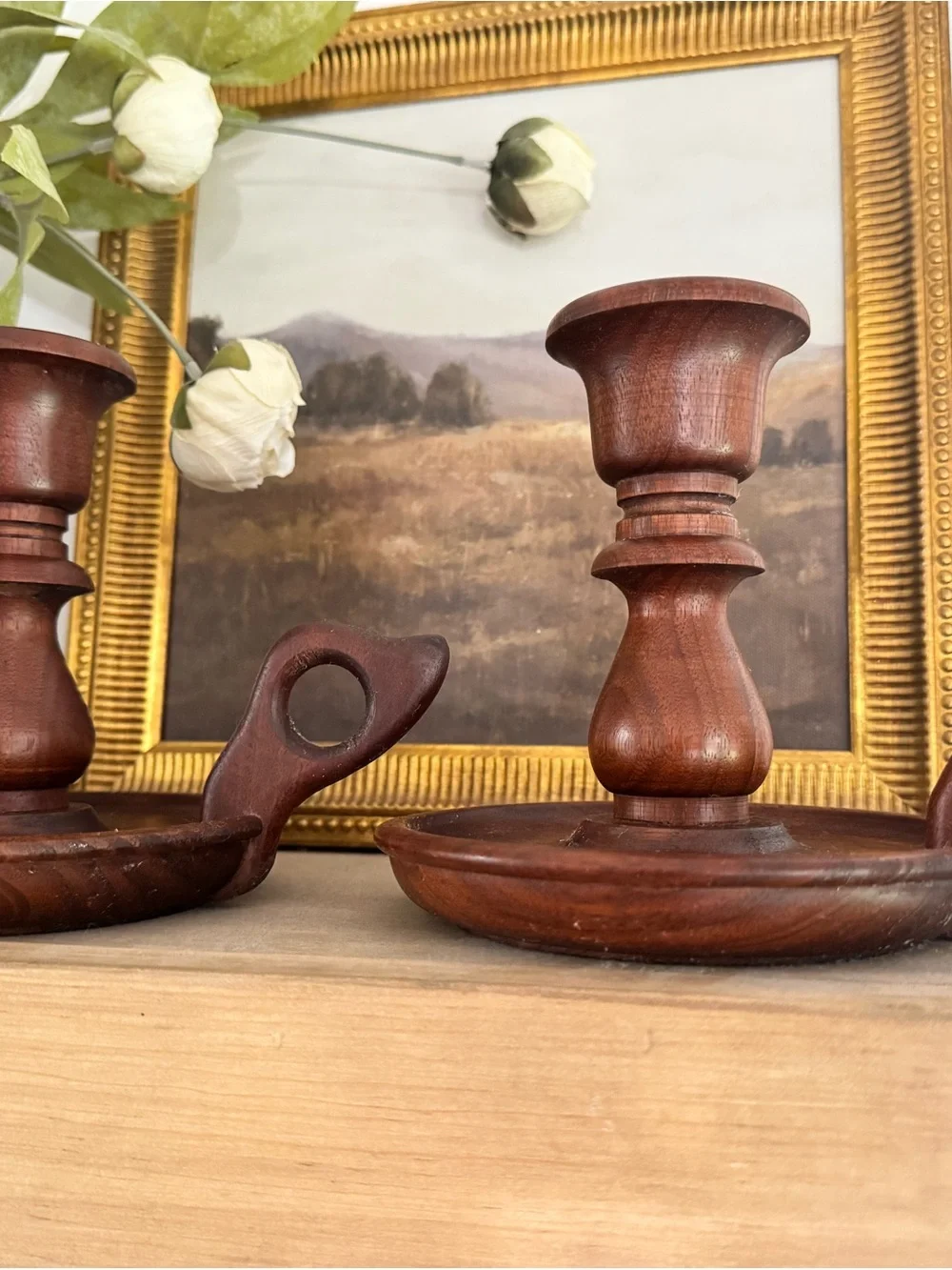 Wooden Candle Holders - Brown Home Accent